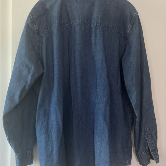 MADISON AVENUE Embroidered Denim Button Up XL Christmas Thanksgiving Shirt VTG - Picture 7 of 7